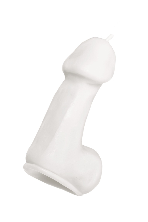 Белая свеча в форме пениса - 47 гр.