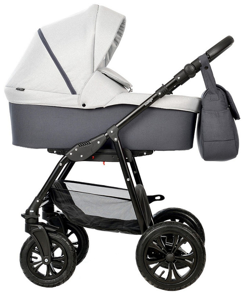 Детская коляска Indigo Charlotte Sity 3 в 1 с автокреслом Avionaut Cosmo Cs 05 т.серый+св.серый