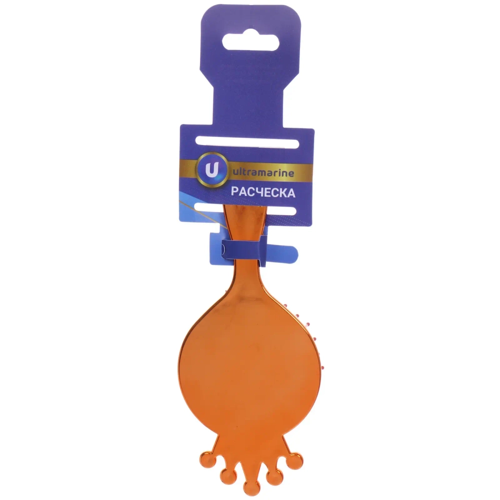 Расческа массажная детская зеркальная «ЛАВАНДА», маленькая Леди, микс 4 цвета, 7*16см (блистер Ultramarine)