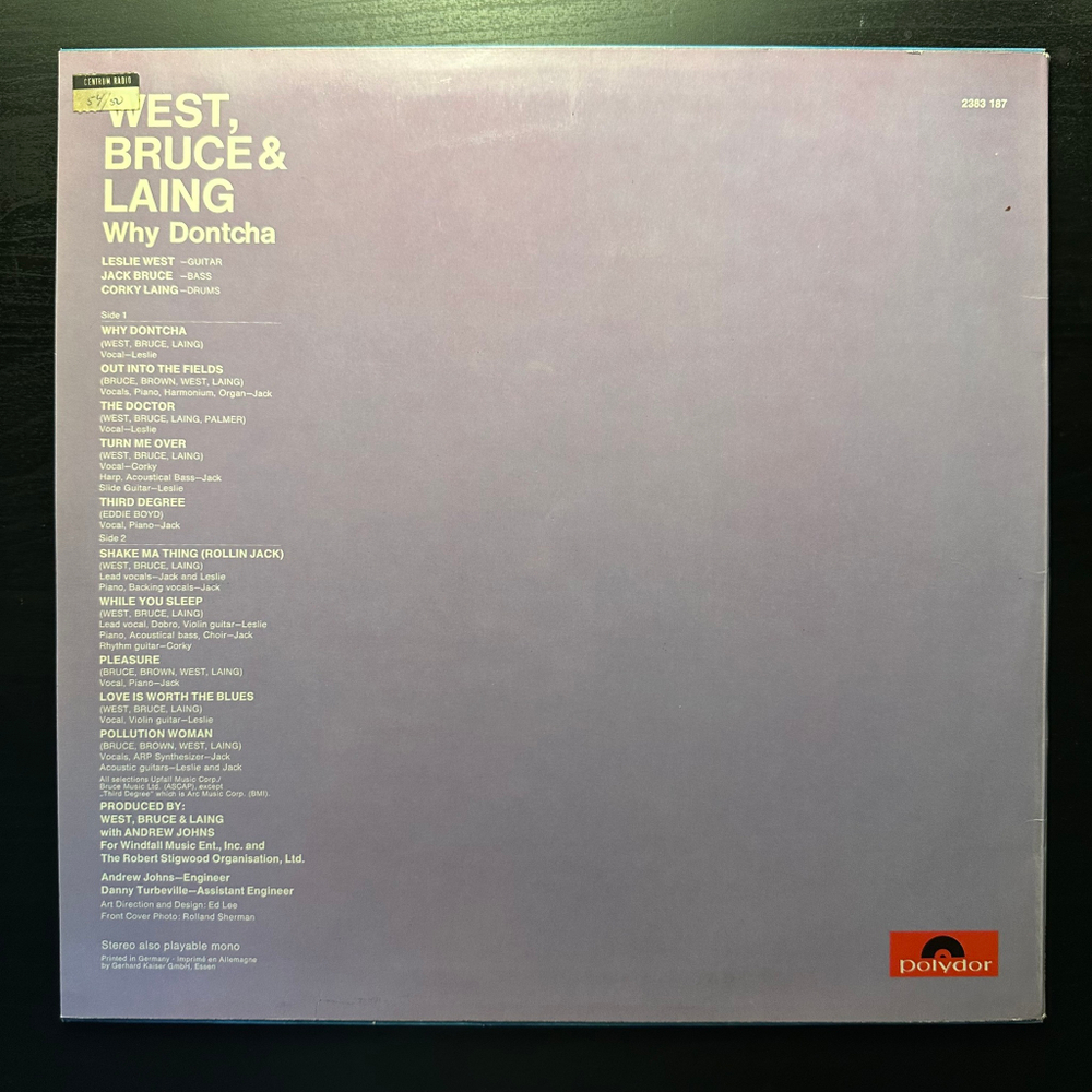 West, Bruce & Laing - Why Dontcha (Германия 1972г.)
