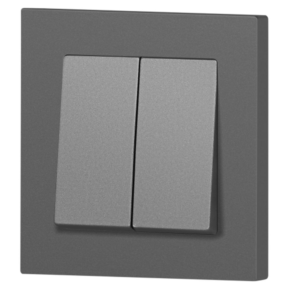 Выключатель Intro Accent 6-104-07 двойной, 10А-250В, IP20, СУ, AL/CU, графит
