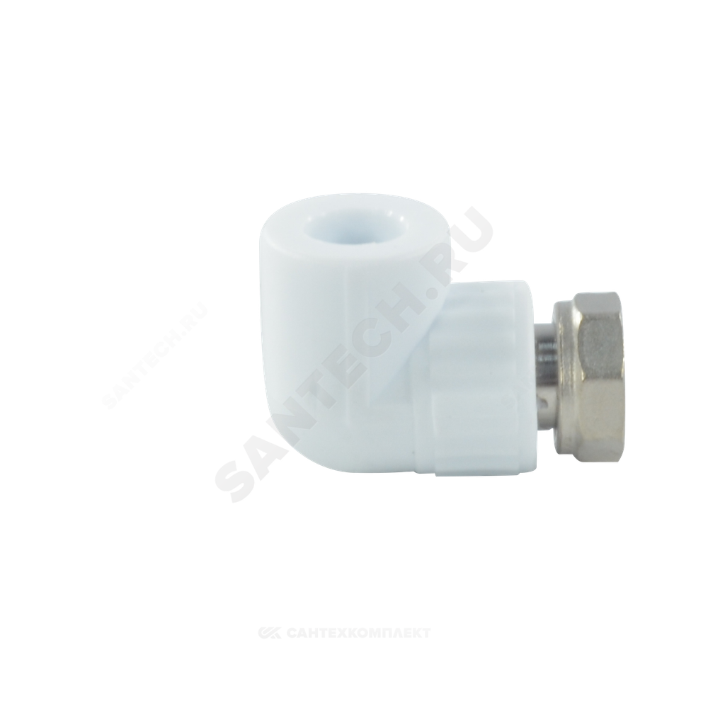 Угольник PP-R комбинированный белый Дн 25х3/4" с накидной гайкой VALFEX 10138025
