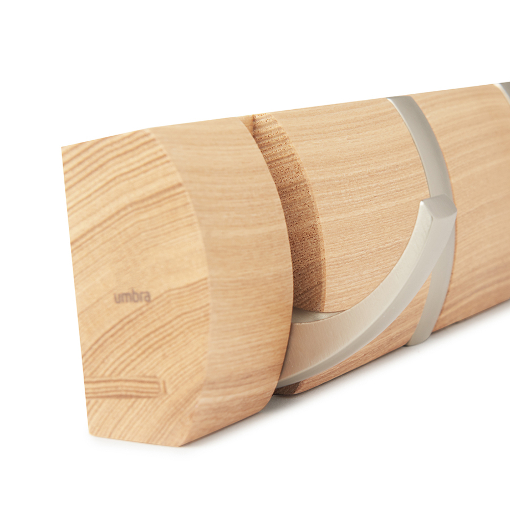 Вешалка настенная flip, 84,5 см, натуральное дерево, 8 крючков