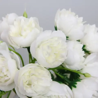 Цветы искусственные «Нежные пионы» букет 9шт 27 голов 30см белые