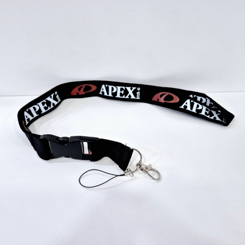 APEXI (чёрный) Люкс / Брелок, шнурок для ключей на шею APEXI (Апекси), ланъярд, крафт, чёрный (1 шт)