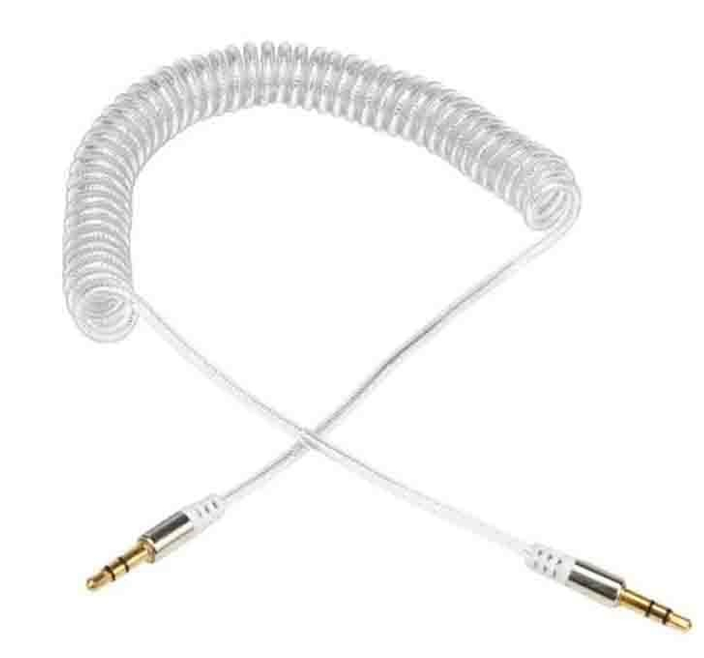 Кабель AUX JD-64 витой металл (прозрачный) 1м