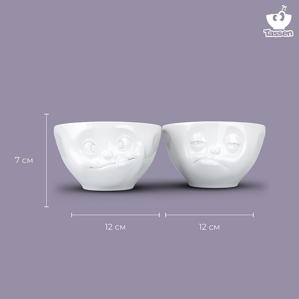 Набор чаш Snoozy & Tasty, 200 мл, белый, 2 шт.