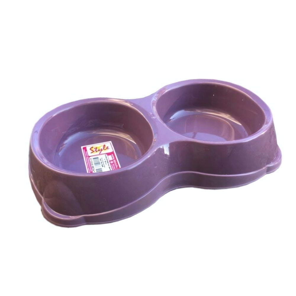 Миска для животных двойная 2х250мл лиловый