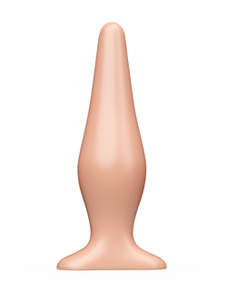 Телесная анальная пробка с широким основанием - 14 см.