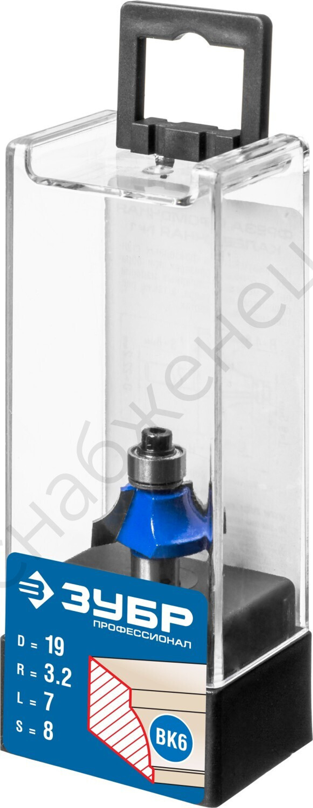 ЗУБР 19x7мм, радиус 3,2мм, фреза кромочная калевочная №1