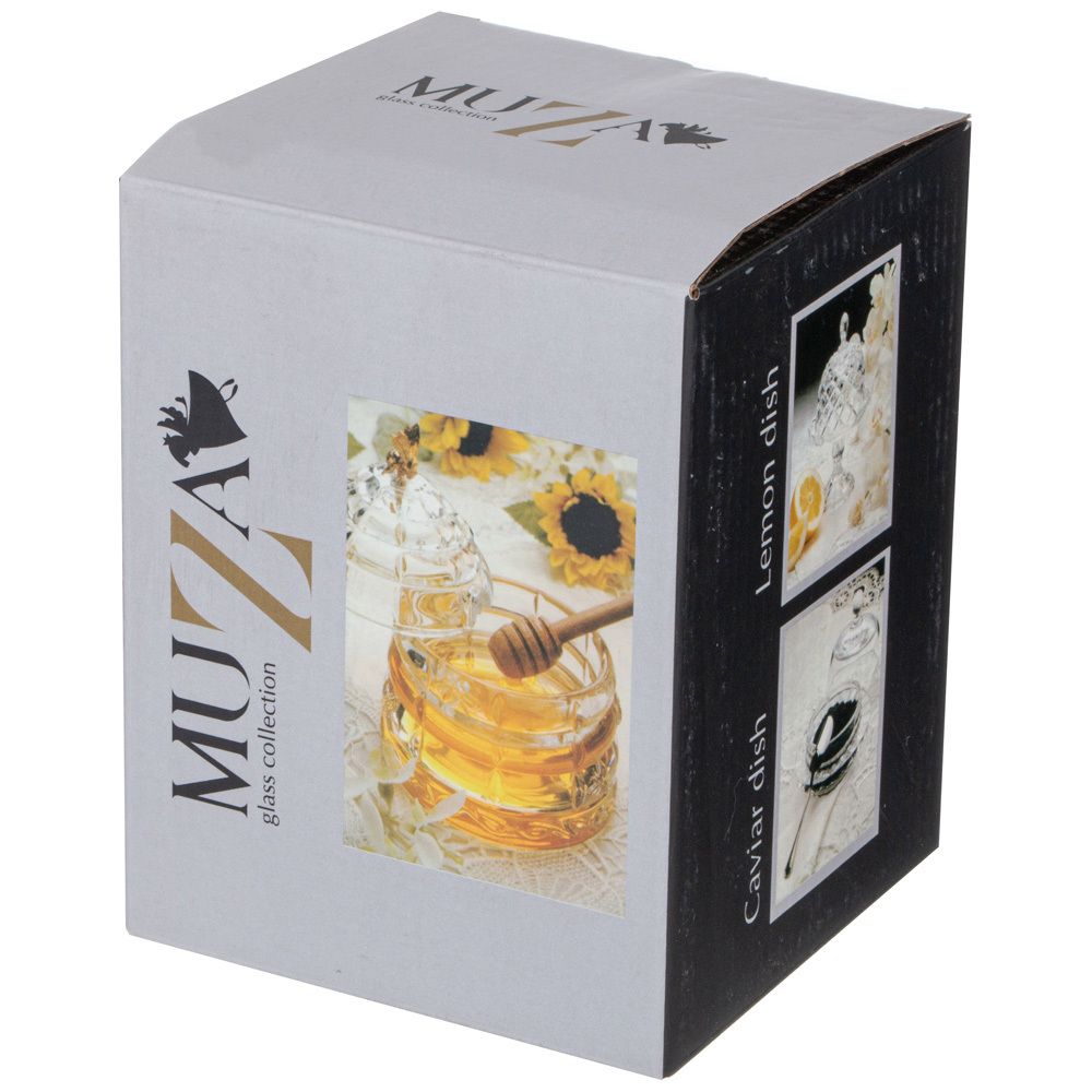 БАНКА ДЛЯ МЕДА С ПАЛОЧКОЙ 280 МЛ. ДИА=11,5 СМ. В=14 СМ. КОЛЛЕКЦИЯ "MUZA" (КОР=8ШТ.)