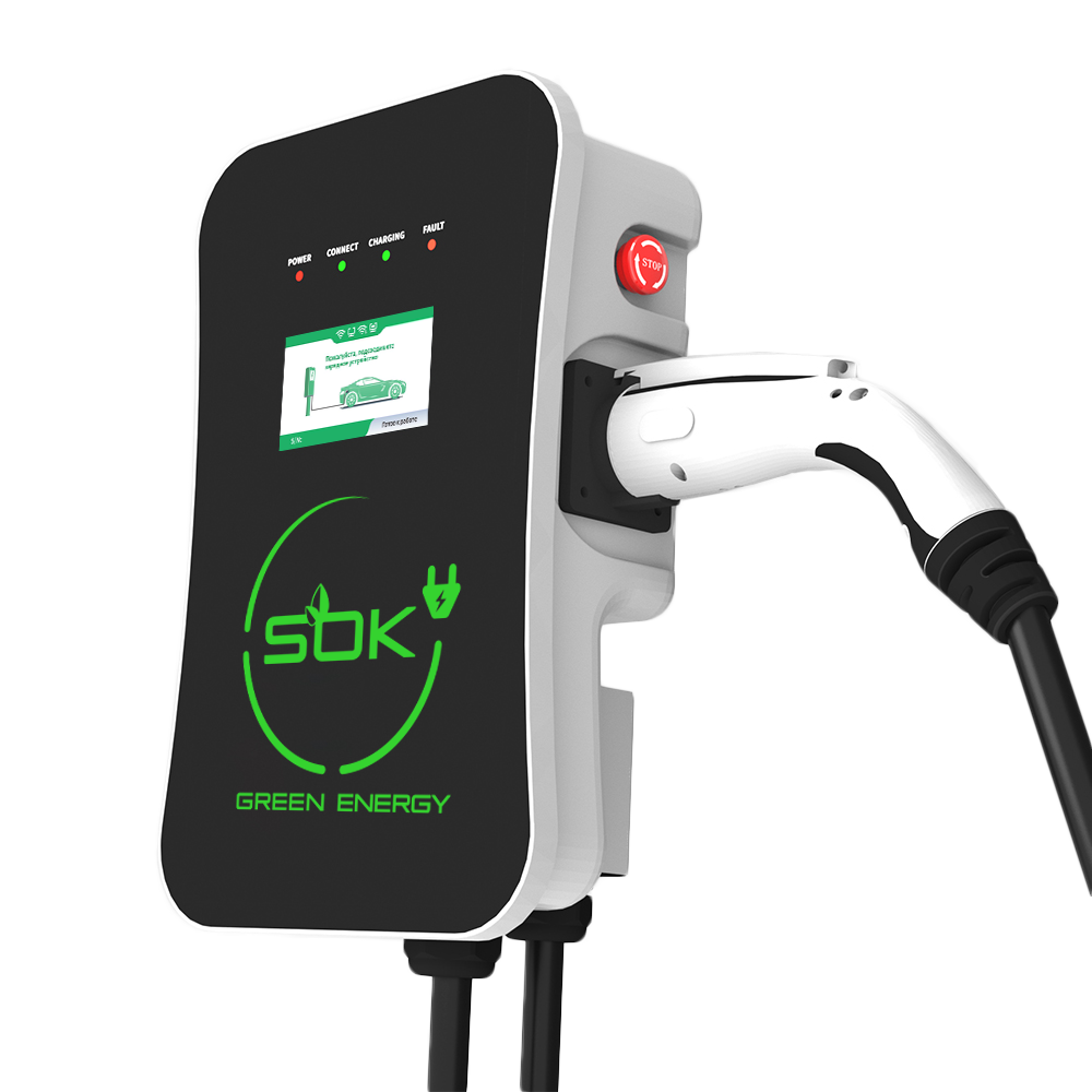 Зарядная станция S’OK Green Energy M3W Series Wallbox EV Charger SM3W31116542-7wf, 3-phase, 11kw (16a/ 380v), OCPP 1.6J, RFID, WiFi, LAN, уровень защиты IP54, кабель 7.5м