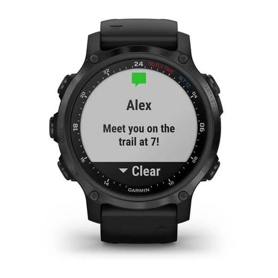 Garmin Descent Mk2s угольно-серый корпус с DLC-покрытием, черный силиконовый ремешок