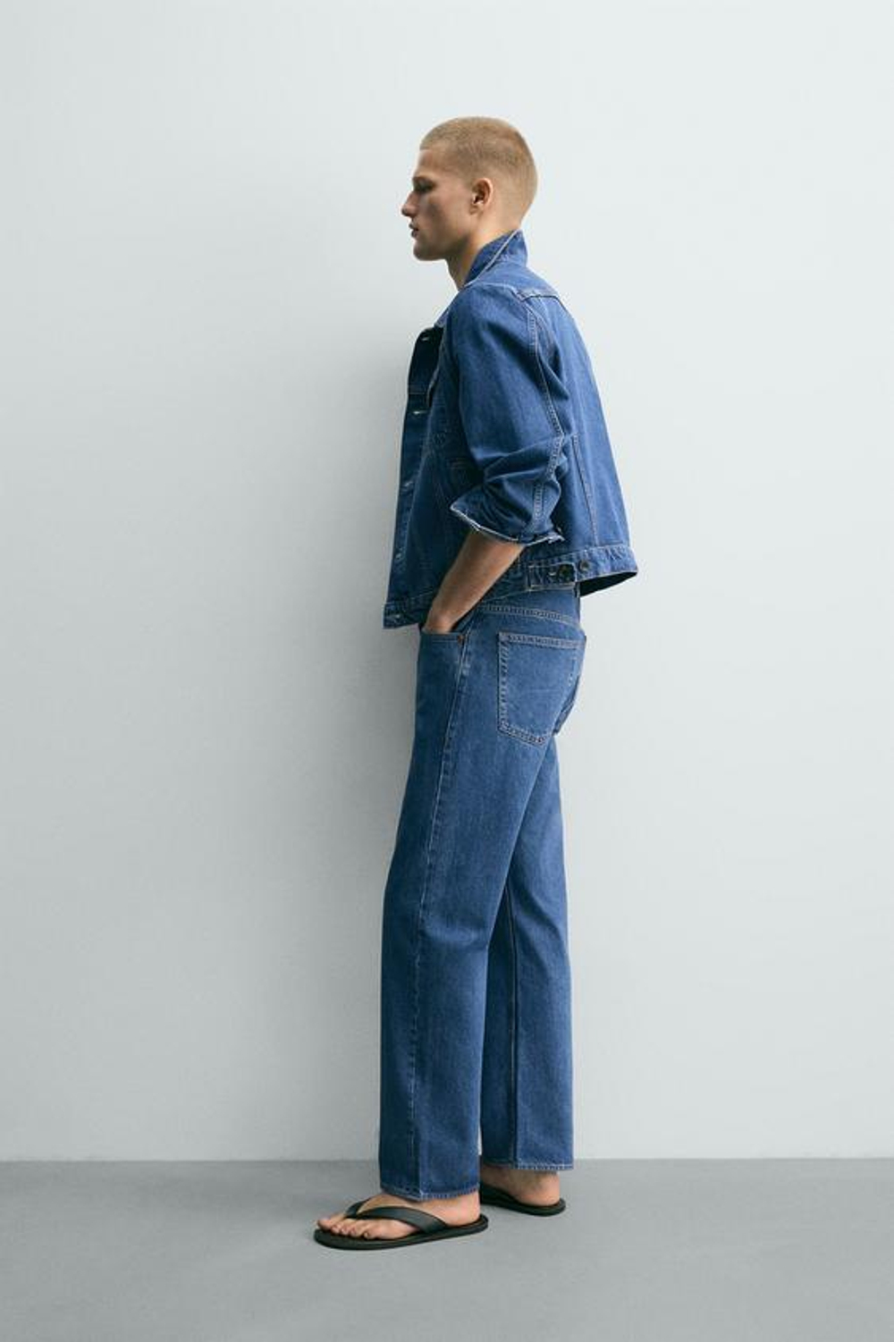 ZARA ДЖИНСЫ STRAIGHT ДЛИНОЙ ДО ЩИКОЛОТКИ, СИНИЙ