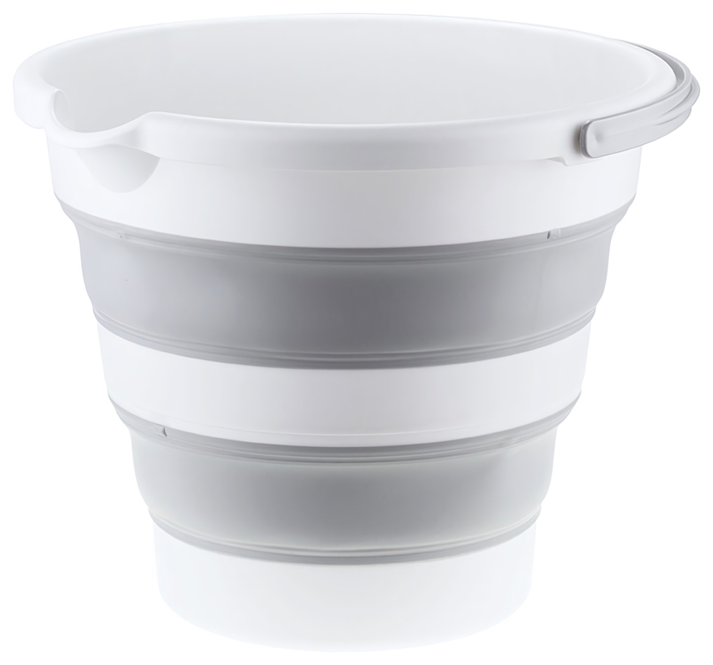 Ведро ФЛЕКС 10 л складное, носик для слива, отверстие для подвешивания, материал- полипропилен, ТЭП М2413