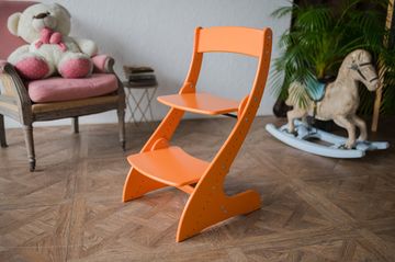 Расти стульчик «Павлин» для ребенка - Оранжевый, Деревянный 49x47x85