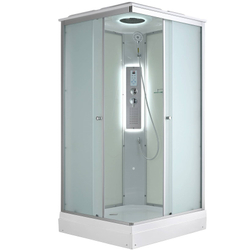 Душевая кабина AvaCan (АваКан) CK2090LED с низким поддоном, с ГМ, с электрикой и LED освещением, 90х90х215