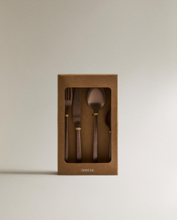 Zara Home набор столовых приборов из нержавеющей стали, цвет медный, 22.8 см