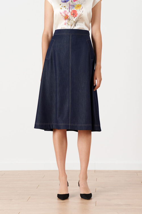 4874 Юбка женская (синий джинс)