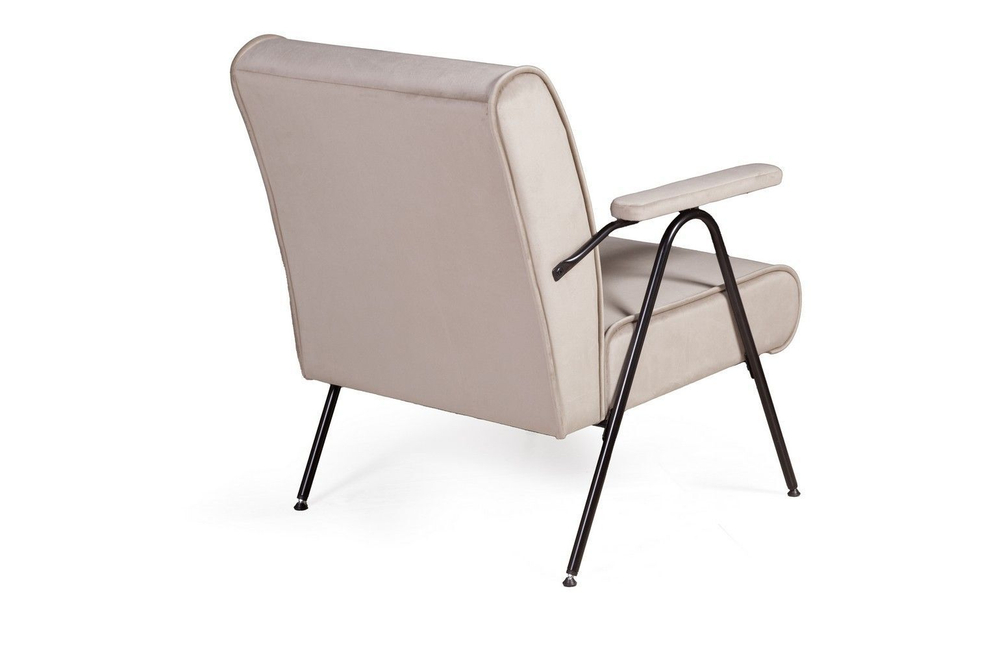 Кресло Andy с мягкими подлокотниками, бархат пепельно-бежевый 25