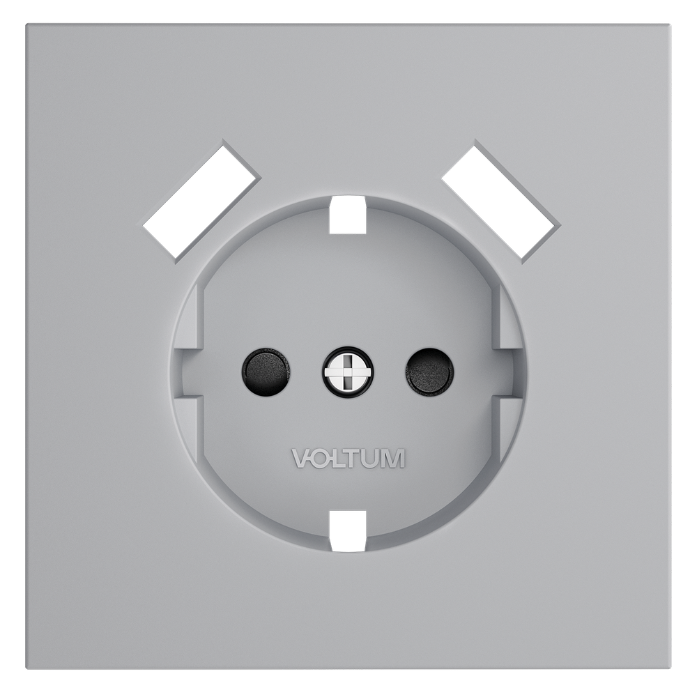 Накладка для розетки с заземлением и защитными шторками, с USB A+A, S70 (серый)