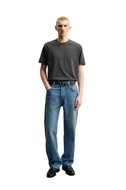ZARA ФУТБОЛКА MEDIUM WEIGHT КЛАССИЧЕСКОГО КРОЯ ORIGINS, УГОЛЬНЫЙ