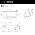 Ванна из искусственного камня WhiteCross Gin 175x80 0217.175080.200 белая матовая
