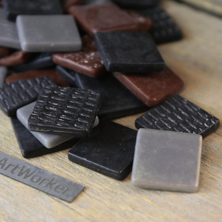 Стеклянная мозаика темных цветов Flory24 Dark, 24х24х5 мм, 600 гр