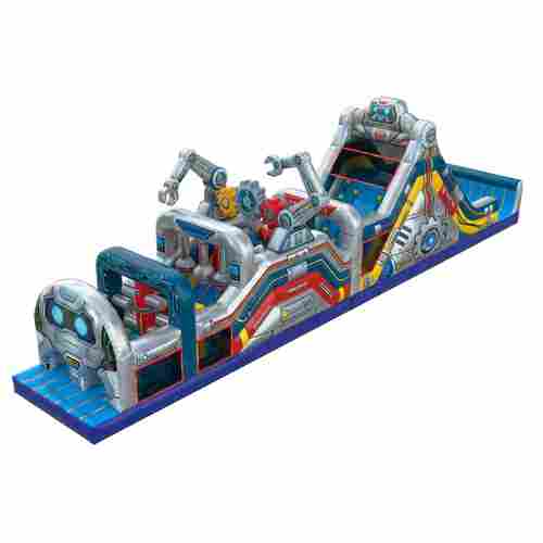 Надувная полоса препятствий «Город роботов», 20×3,3×5,4 м