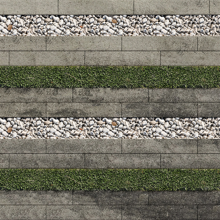 Тротуарная плитка ГАЗОННАЯ РЕШЕТКА - Листопад гладкий Антрацит