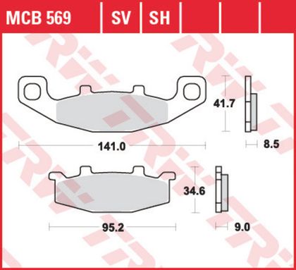 Колодки тормозные дисковые TRW MCB569SV