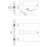 Смеситель для ванны 35k MIXLINE ML23-01 "Round Black"