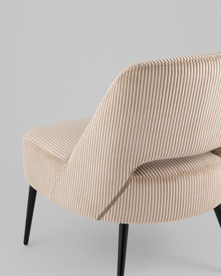 Кресло лаунж Бостон велюр рельефный бежевый