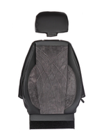 Чехлы Люкс Scania 6 серия высокое/низкое сиденье (экокожа, черный, серая вставка)