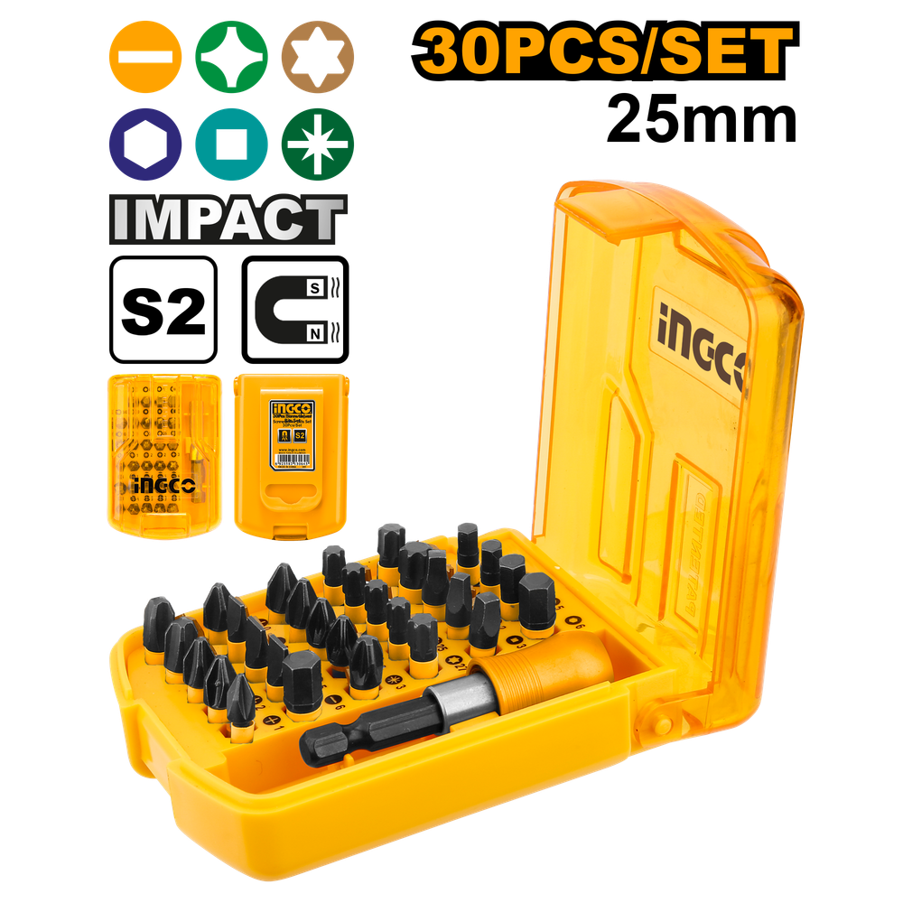 Набор ударных бит IMPACT INGCO AKSD68303 INDUSTRIAL 30 шт.