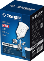 ЗУБР PRO 600, HVLP, 1.7 мм, пневматический краскопульт с верхним бачком, Профессионал (06563-1.7)