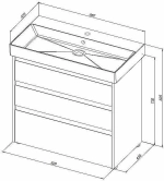 Тумба с раковиной Aquanet Nova Lite 302475 85 белый глянец