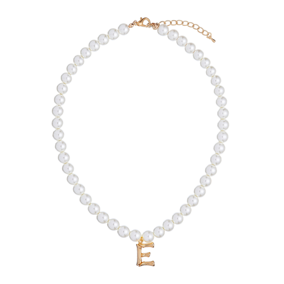 Колье жемчуг майорика, буква