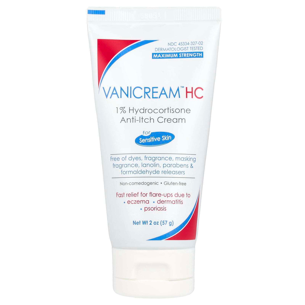 Vanicream, 1% крем против зуда с гидрокортизоном, максимальная эффективность, без отдушек, 57 г (2 унции)