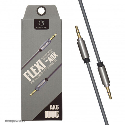 AUX cable 1m резиновый Jack Flexi AX-6, Grey