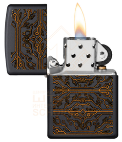 Зажигалка Zippo 49572 Circuit Pattern, Black Matte