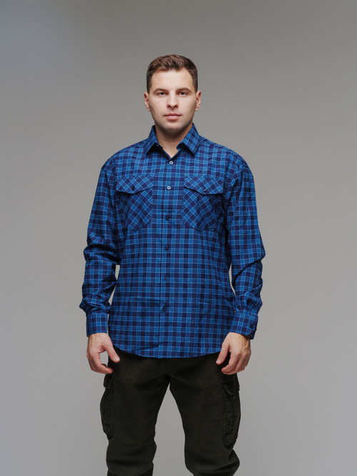 Рубашка мужская прямого кроя фланель Stronger