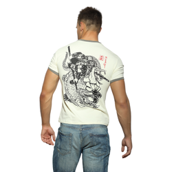 Мужская футболка бежевая с принтом Scandaloso Воин 050340m-EP