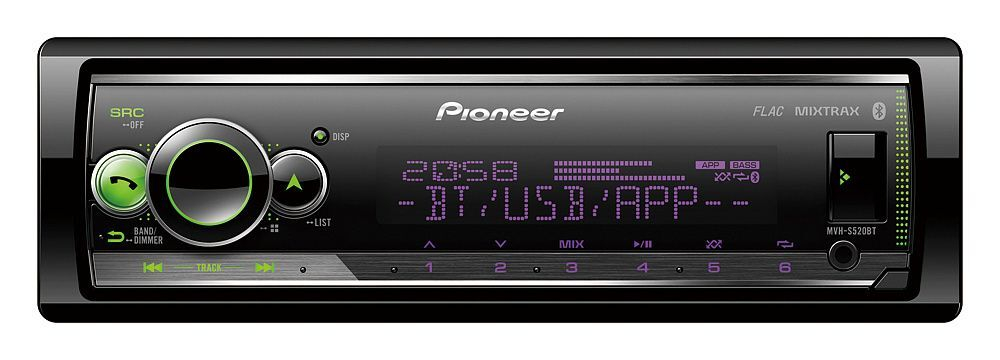 Автомагнитола 1DIN Pioneer MVH-S520BT