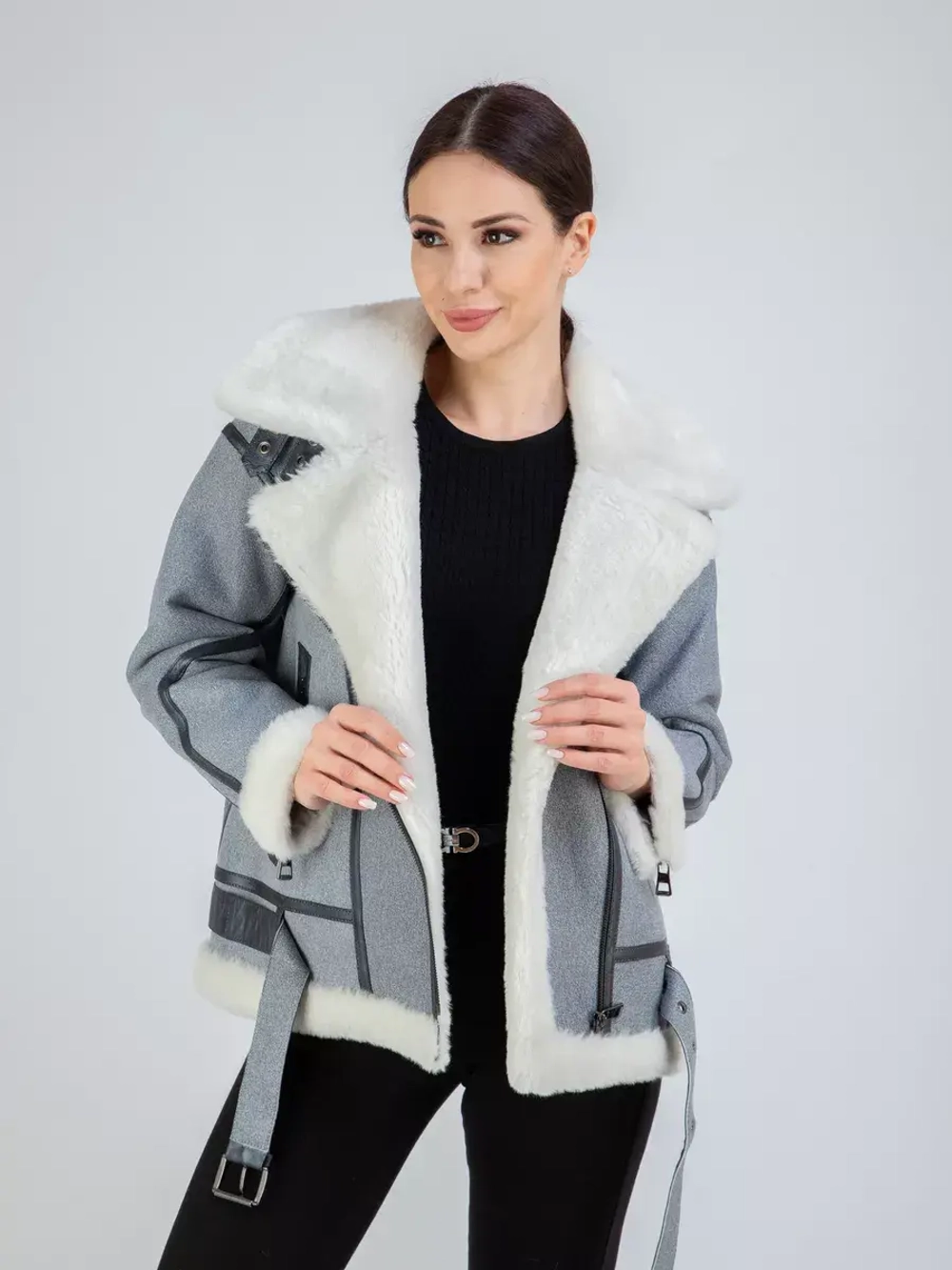 Дубленка авиатор натуральная зимняя