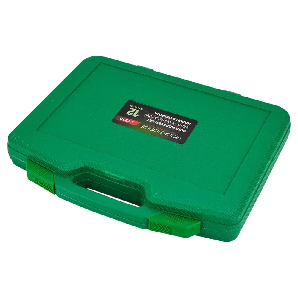 Набор отверток силовых магнитных12пр. (SL: 6.5х38,3х75,5.5х75,6.5х100,8.0х150,10х200мм PH: 2х38,0х75, 1х75, 2х100, 3х150, 4х200мм), в кейсе RockForce##Rock FORCE RF-21310