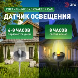 Светильник уличный ЭРА ERASF22-37 на солнечных батареях садовый Идеал 32 см | Садовые декоративные светильники