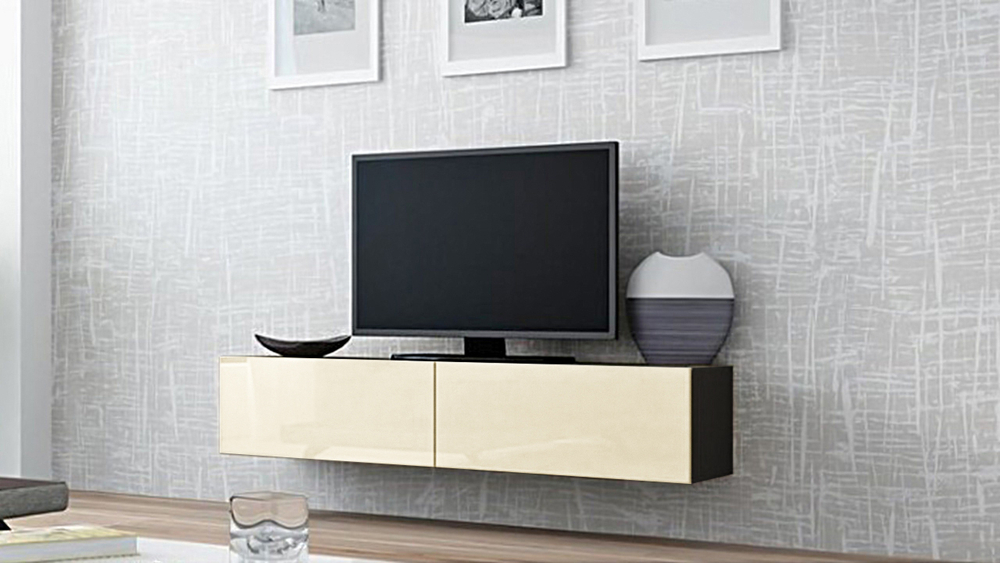 ТВ-тумба Виго малая МДФ Милонга MU-12 / Черный 0190 140*42*30 см, Милонга, Черный   Фиеста