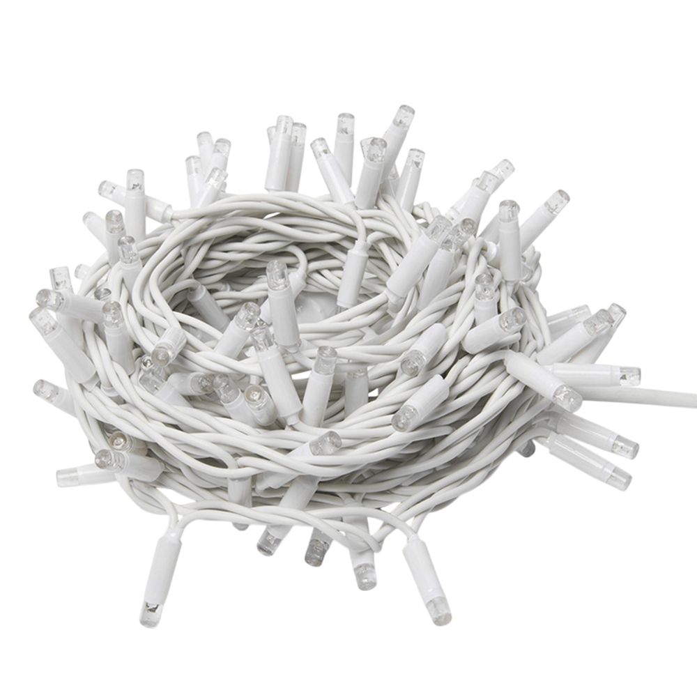 ULD-F90PRO S10M-100-TWK WW Гирлянда светодиодная. 10м. без вилки. С эффектом мерцания. Соединяемая. 100 светодиодов. Теплый белый свет 2700K. IP67. Провод белый. ТМ Uniel