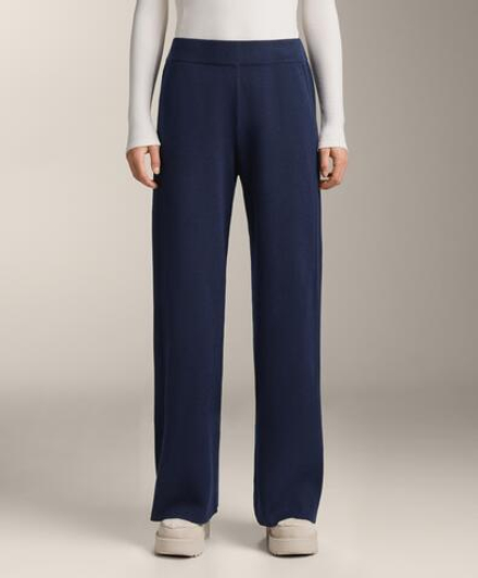 OYSHO Прямые брюки с резинкой по бокам, синий